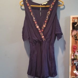 Cold Shoulder Blue Romper